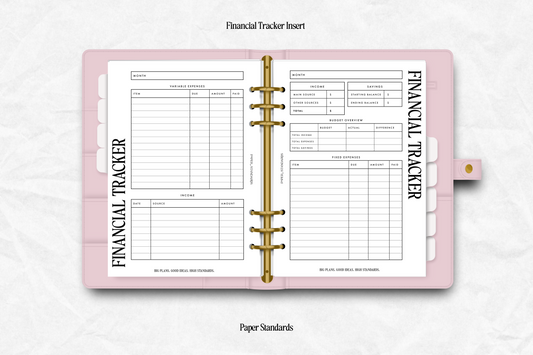 Goal Planning Insert-Paper Standards